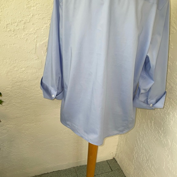 Foxcroft Non Iron Stretch XXL Light Blue Women's Button-Up Shirt - Picture 4 of 6